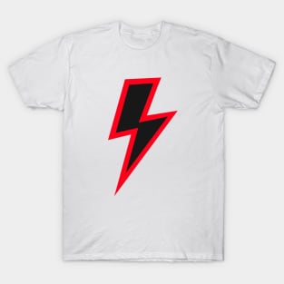 Black Lightning Bolt with Red Outline T-Shirt